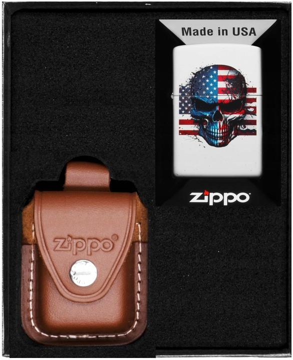 Sada Zippo Zapalovač Skull Flag Design Dárkový No2
