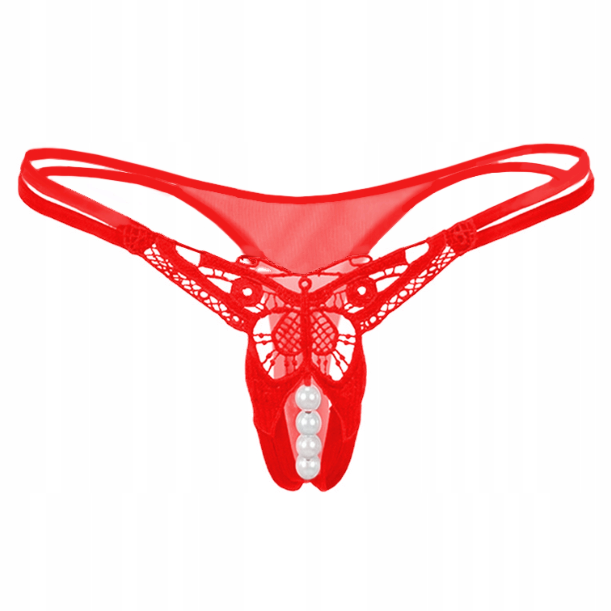 

Stringi z koronką Stymulujące majtki Z Perełkami