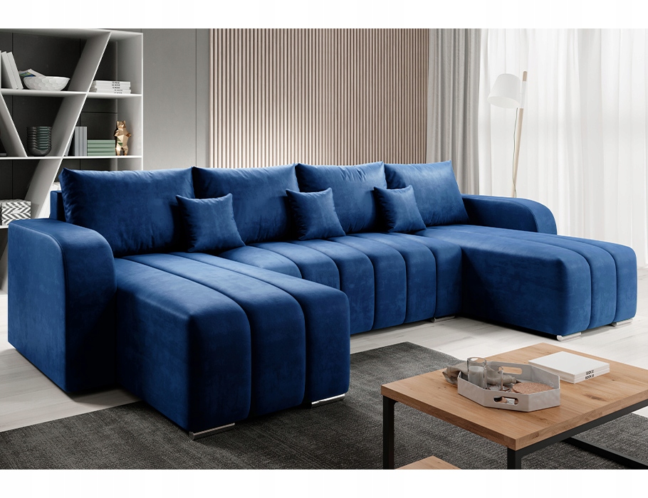 Pohodlný rohová sedačka na spaní Pufetto U pružiny