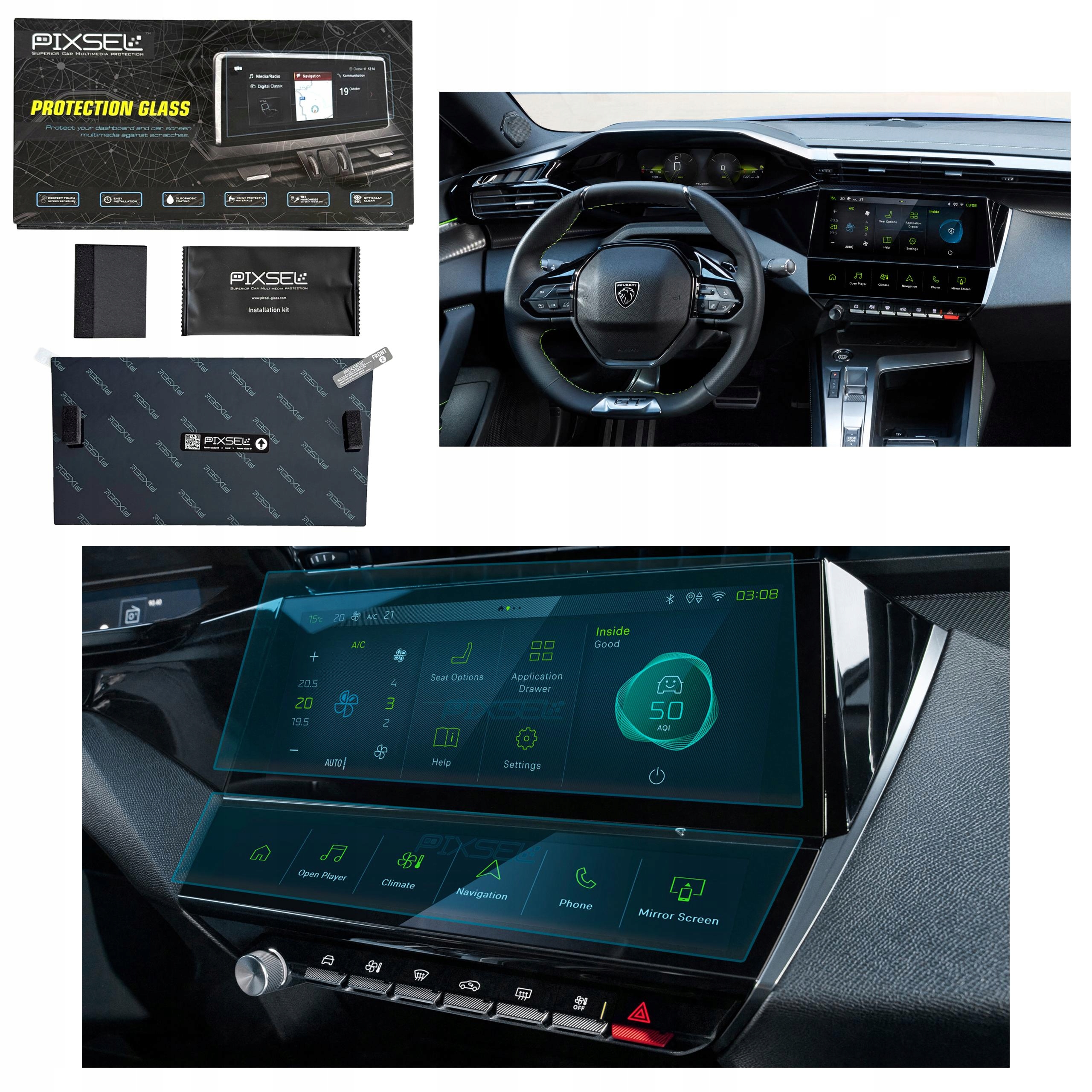 Antyodciskowe Matowe Szkło Ochronne Peugeot 408-13.3“ 2022-na monitor