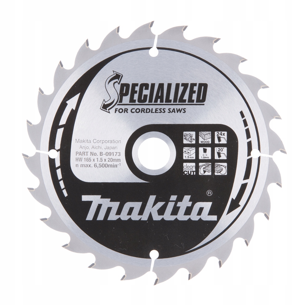 

Tarcza tnąca Specialized Makita 165x20 mm 24 zęby