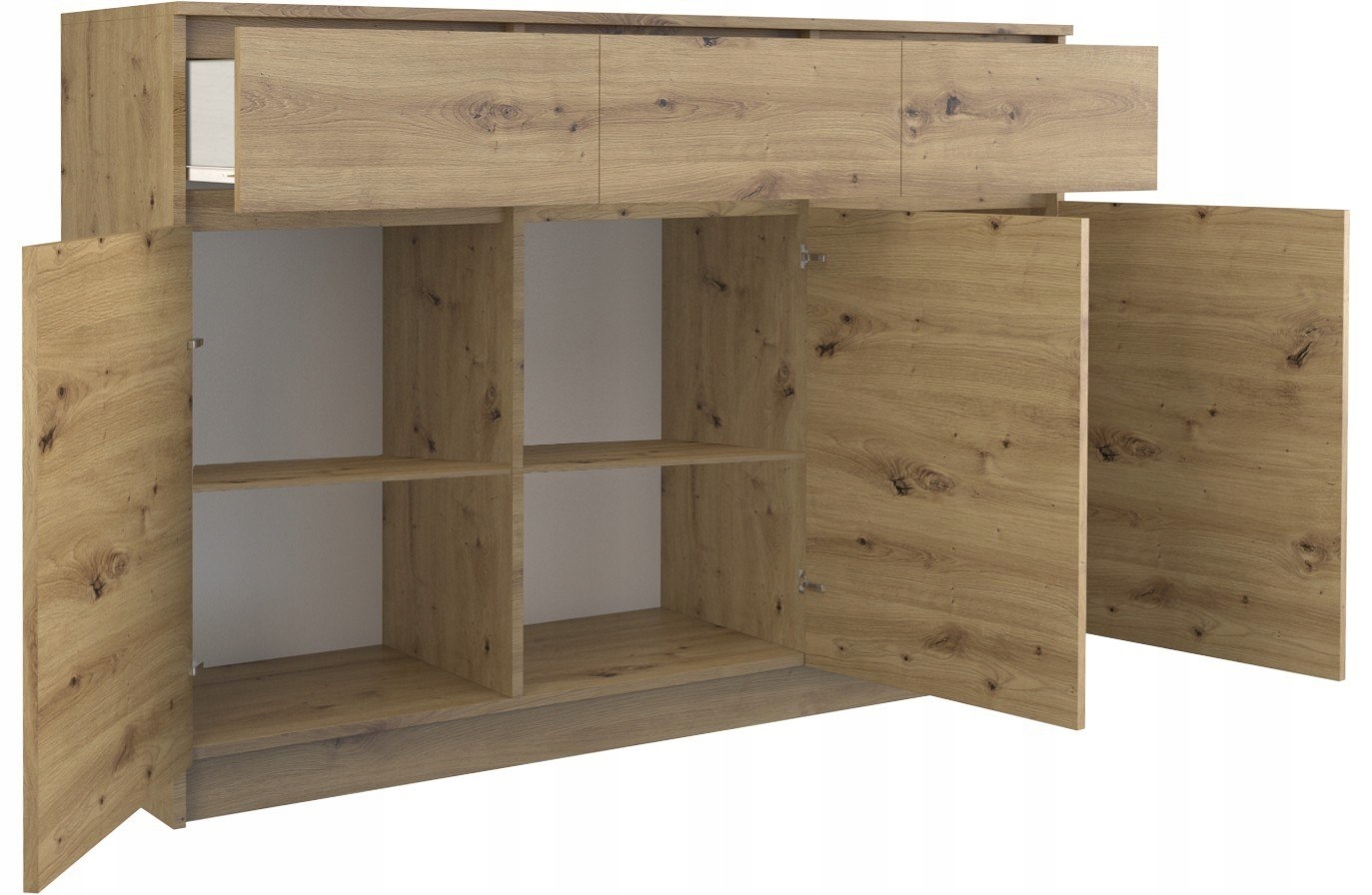 KOMODA 3 DRZWI 3 SZUFLADY 120CM DĄB ARTISAN 3D3S Głębokość mebla 40 cm