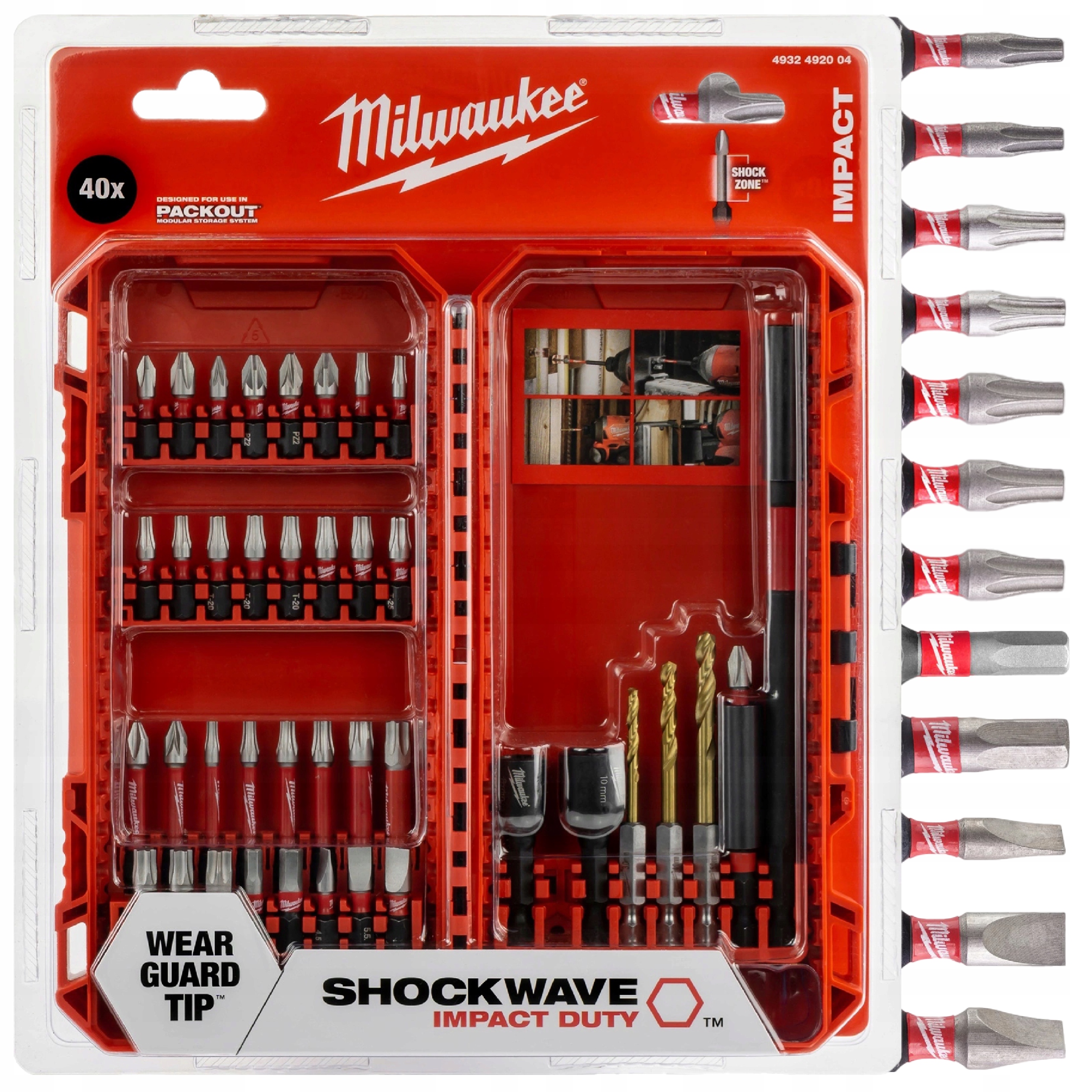 Zestaw bitów udarowych do wkrętarki końcówki nasadki wiertła 40el Milwaukee