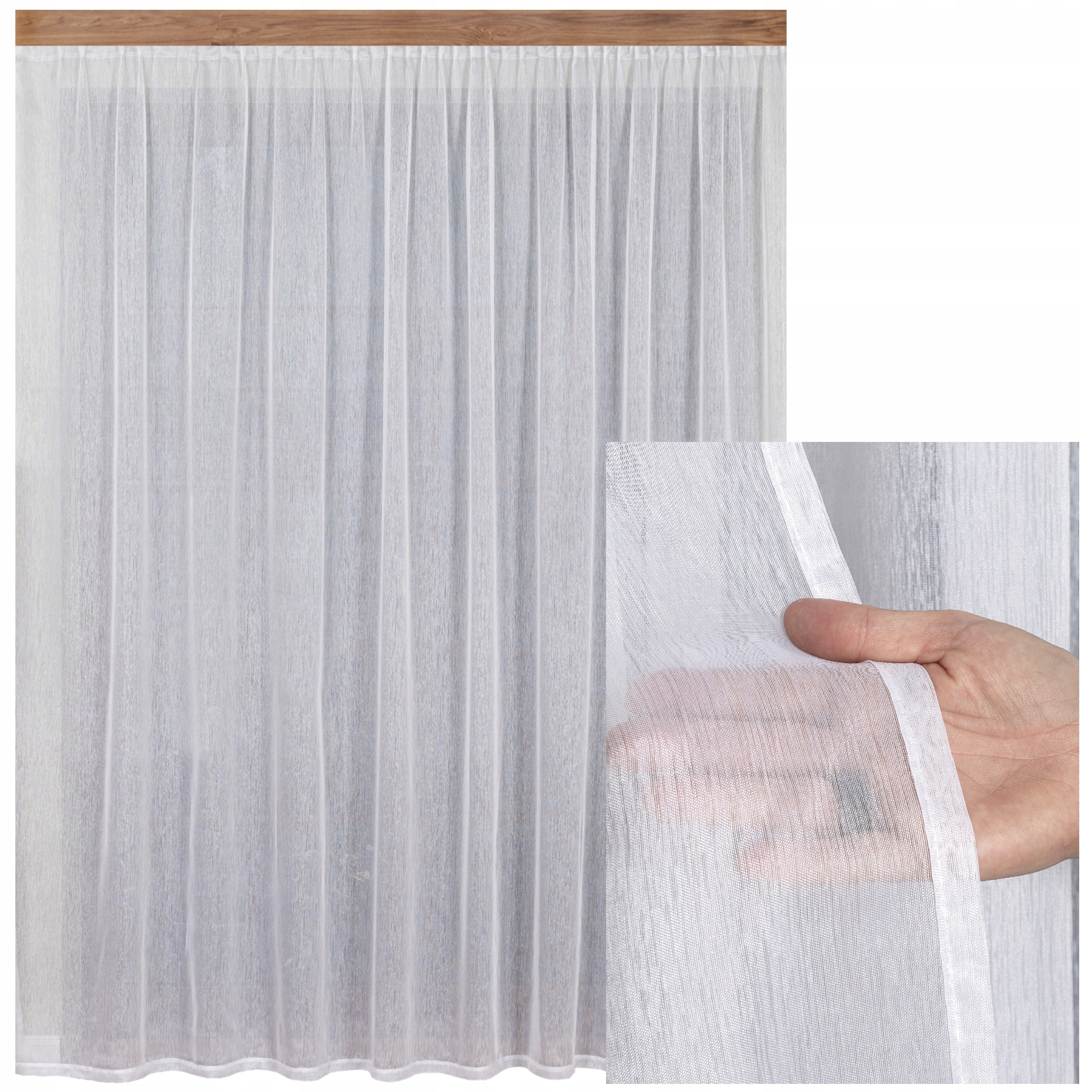 Hotová Záclona Bílá Fantazijní Jemný Déšť na pásku do Žabkova salonu 900x220