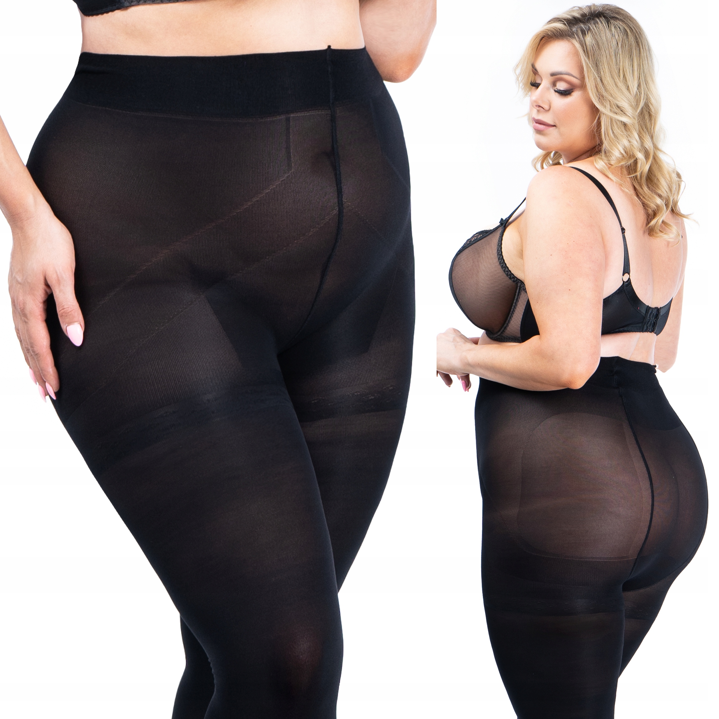 

Rajstopy Push Up duże Kryją wyszczuplają Plus Size