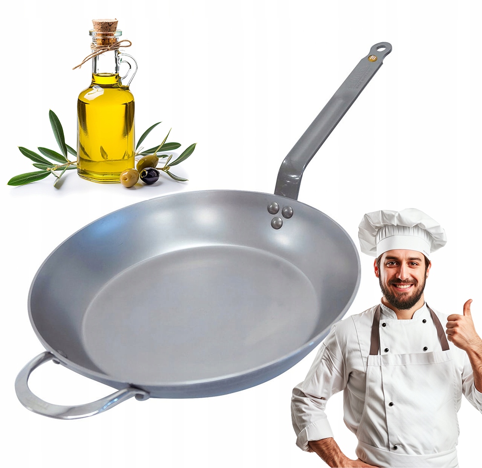 De Buyer Panvica oceľová indukcia z uhlíkovej ocele 32 cm Profesionálna