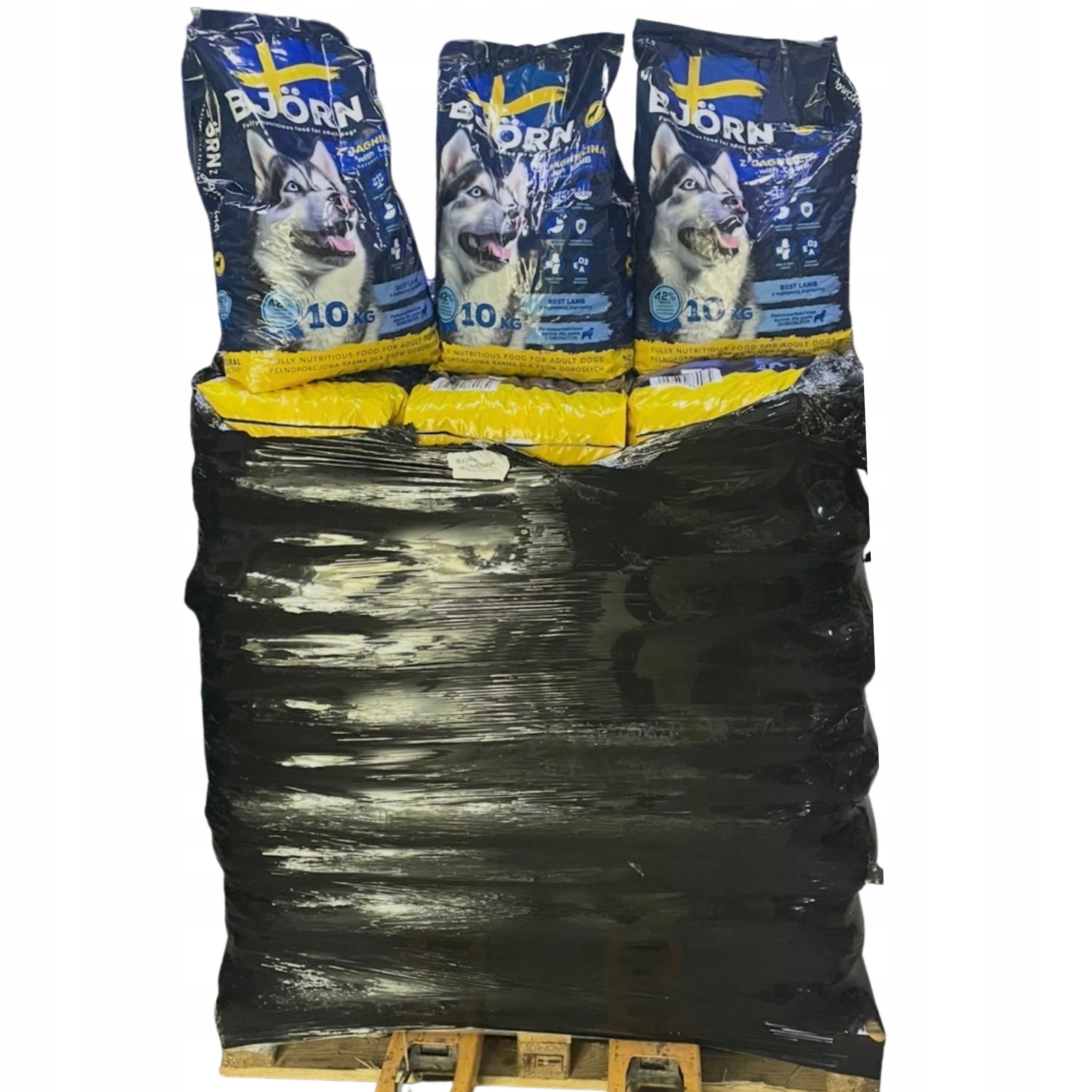 Levně Suché Krmivo pro psa Bjorn s jehněčím masem 42% Vitamíny 650 kg Paleta