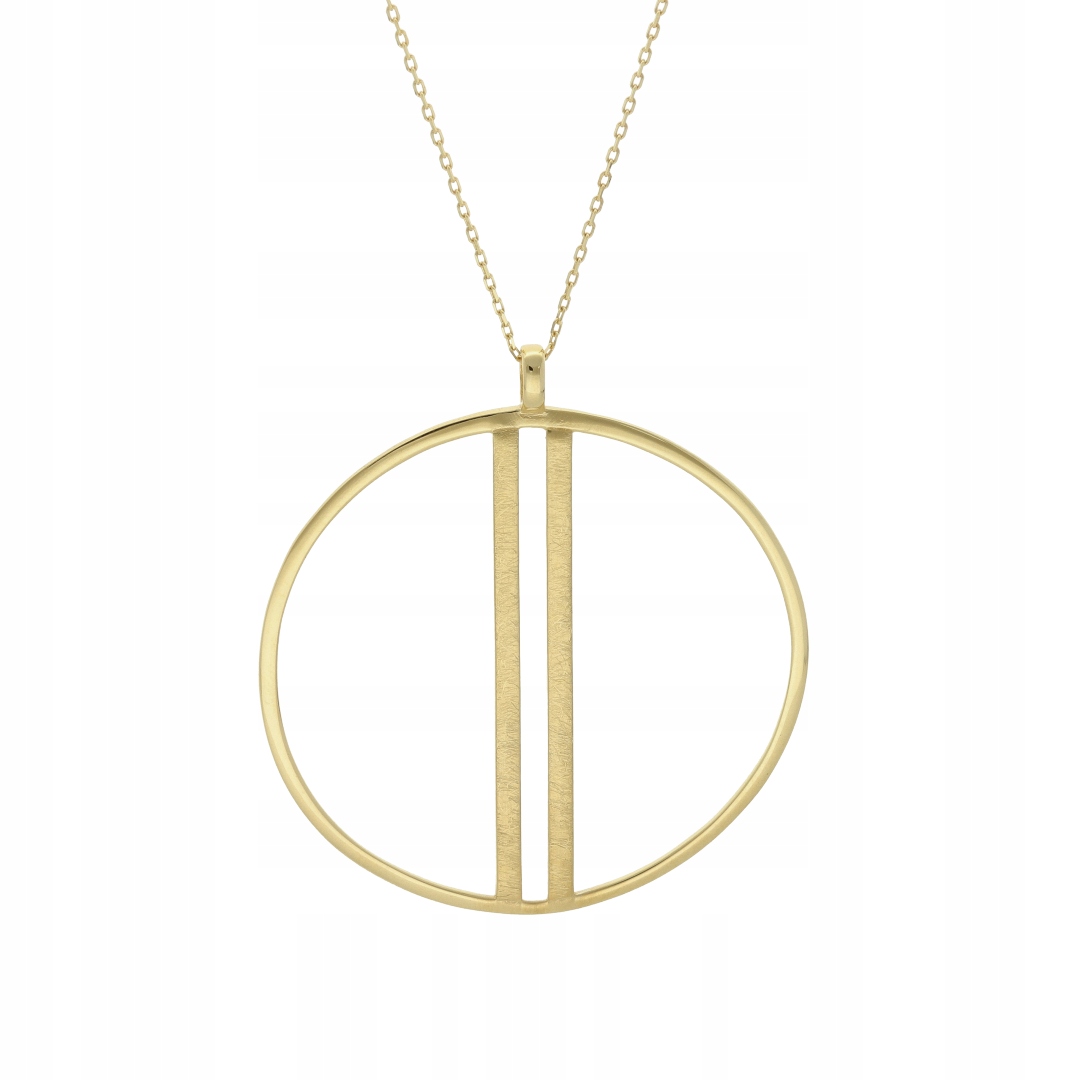 Dlouhý náhrdelník s kroužkem stříbro, pozlacený, 70 cm