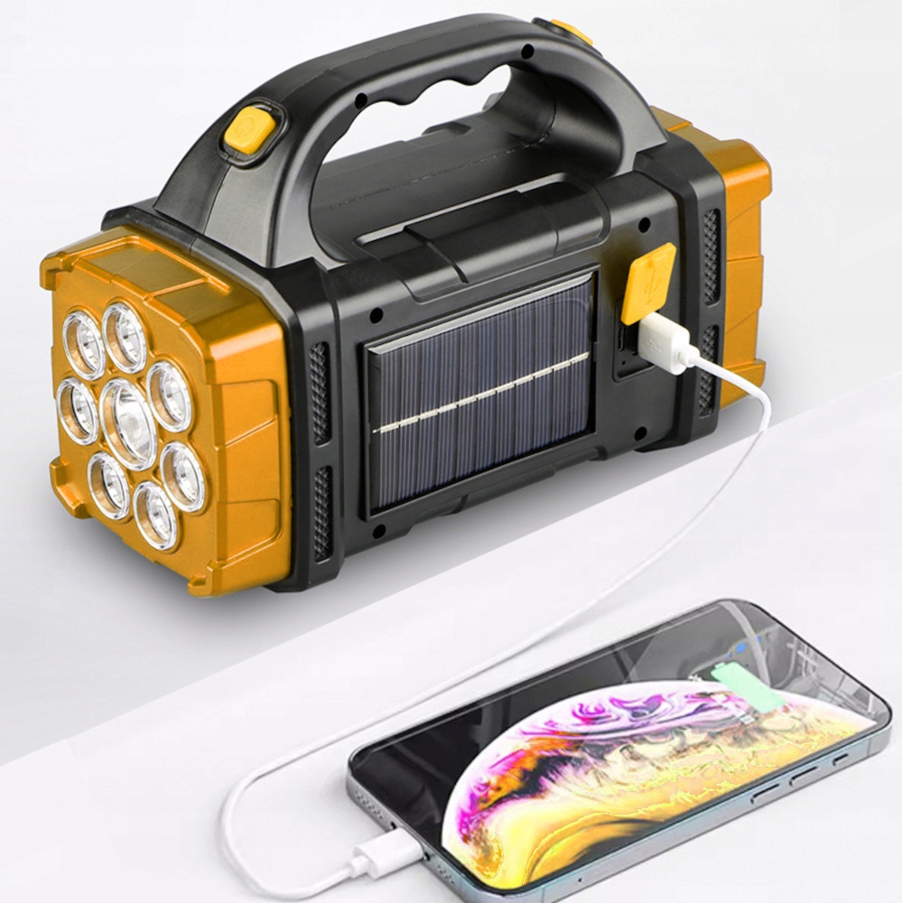 MOCNA LATARKA TAKTYCZNA LED AKUMULATOROWA SOLAR SZPERACZ WOJSKOWA WARSZTAT Liczba trybów 7