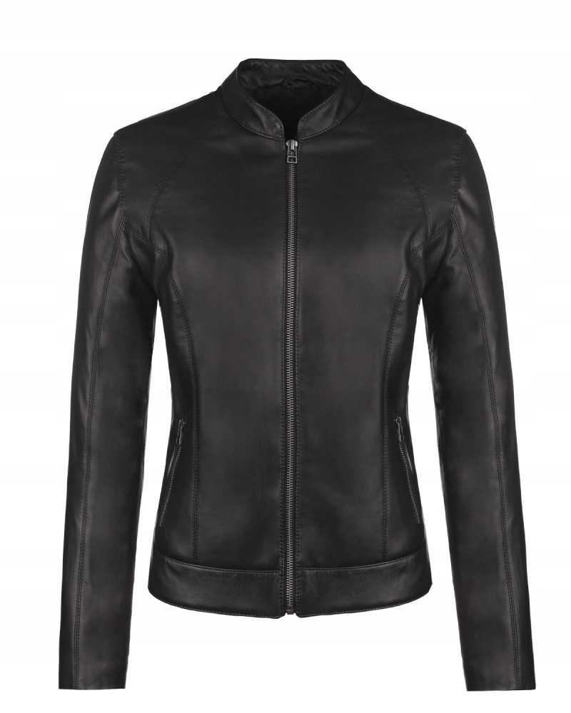 Dámská Kožená Bunda Clara Černá M/38 Tomskór