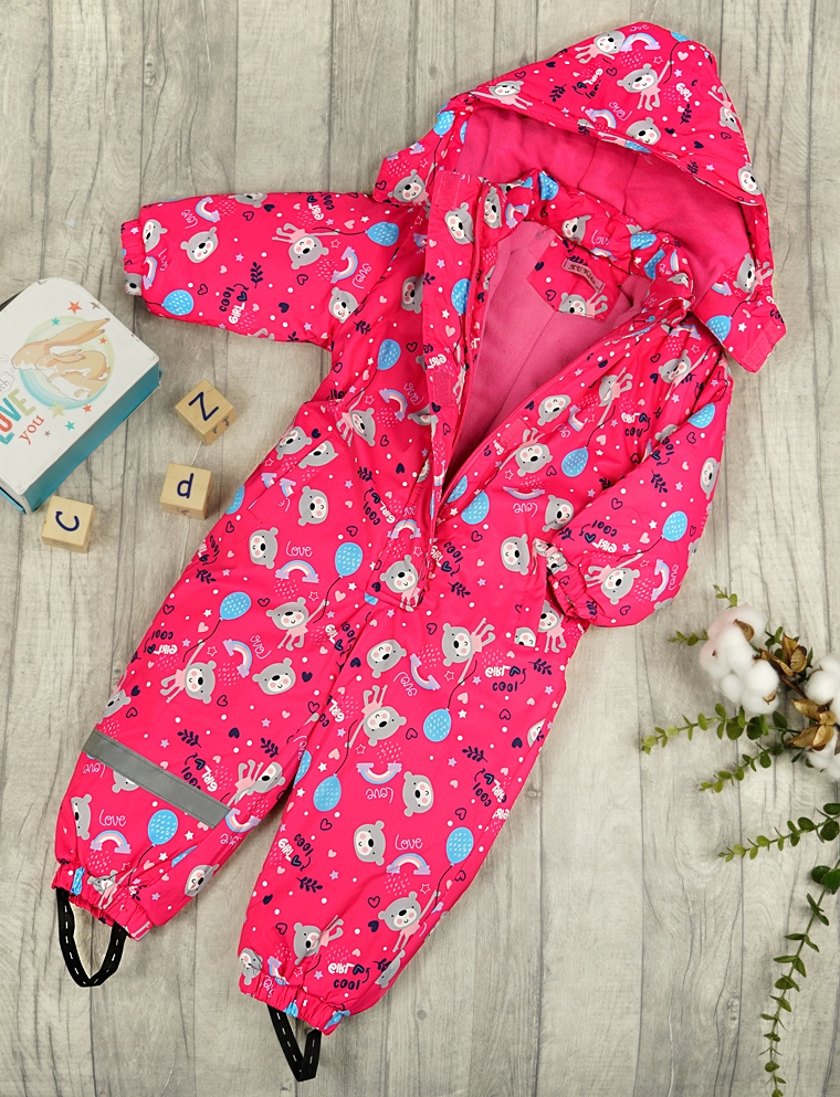 ZIMOWY KOMBINEZON 1cz. MISIE TĘCZE amarant r.104 Rodzaj zimowy