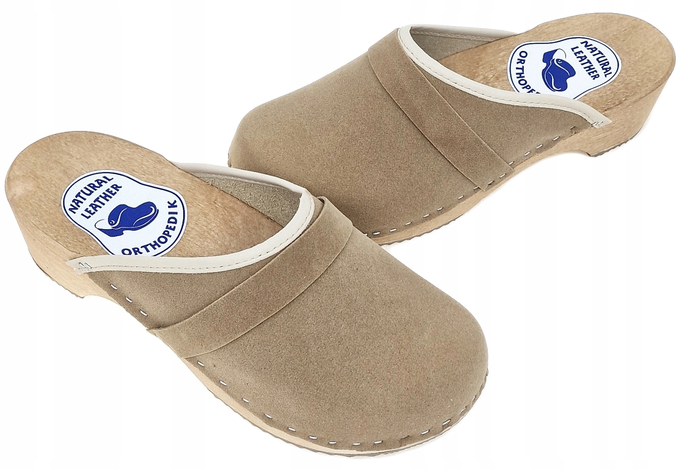 Klapki Chodaki Medyczne Drewniaki Skóra Zamsz *40 Rozmiar 40