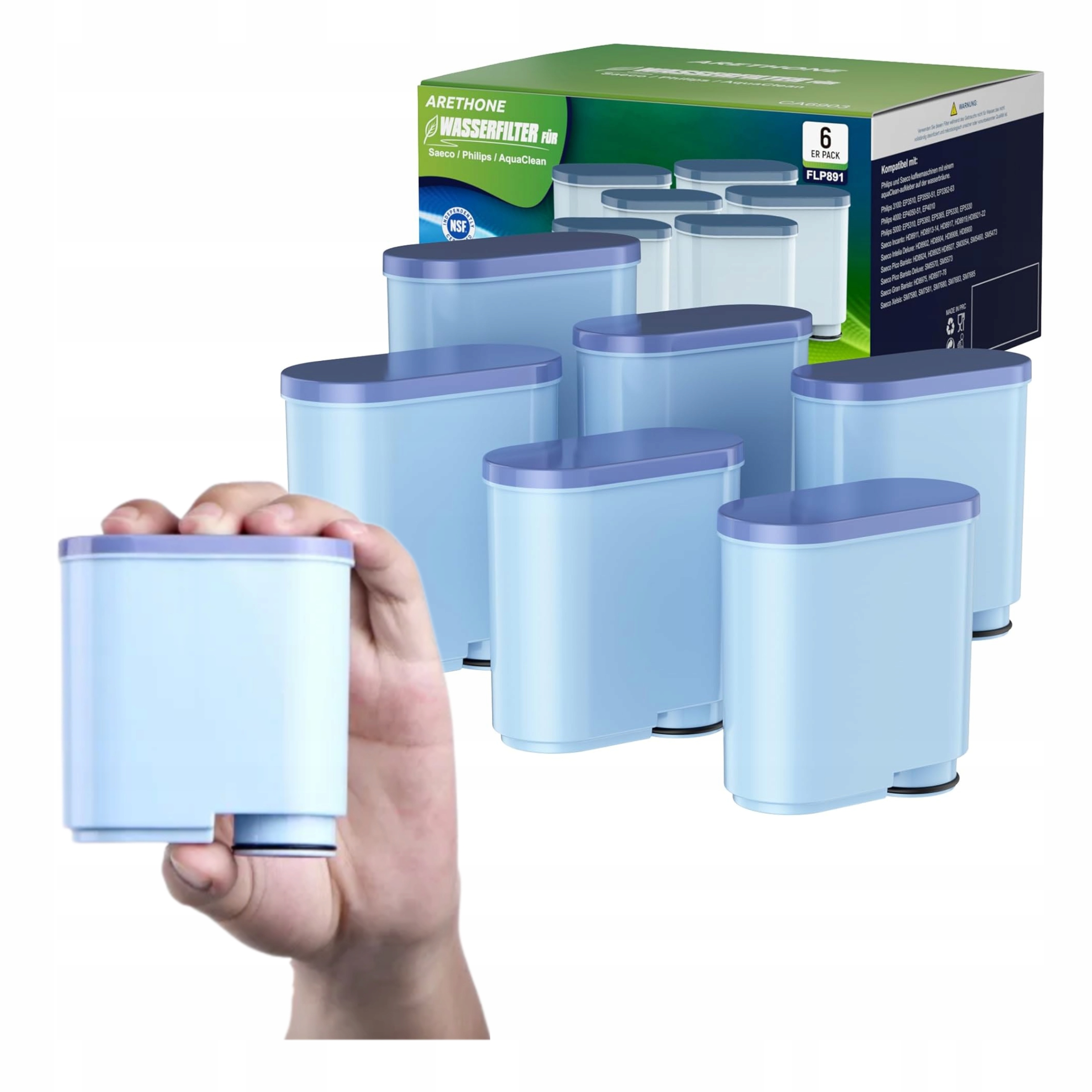 Filtr vody do kávovaru kompatibilní Philips Saeco AquaClean CA6903 6 Ks