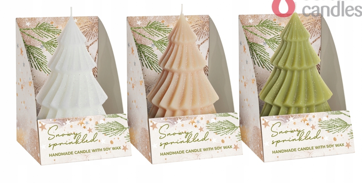 Vianočný stromček Xmas sójový Mix 12ks 3 farby Bartek Candles