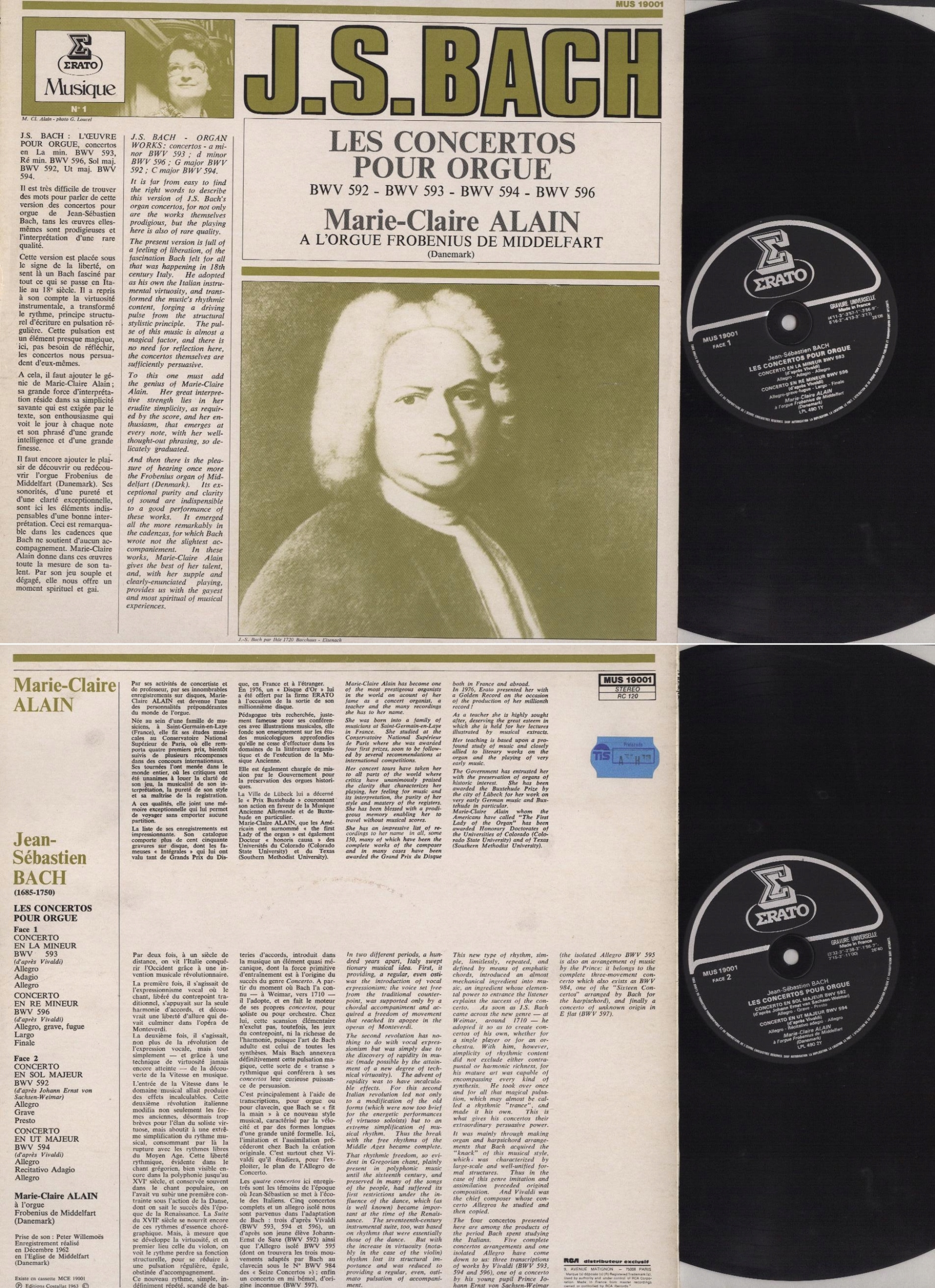 Marie-Claire Alain, Les Concertos Pour Orgue, LP EX