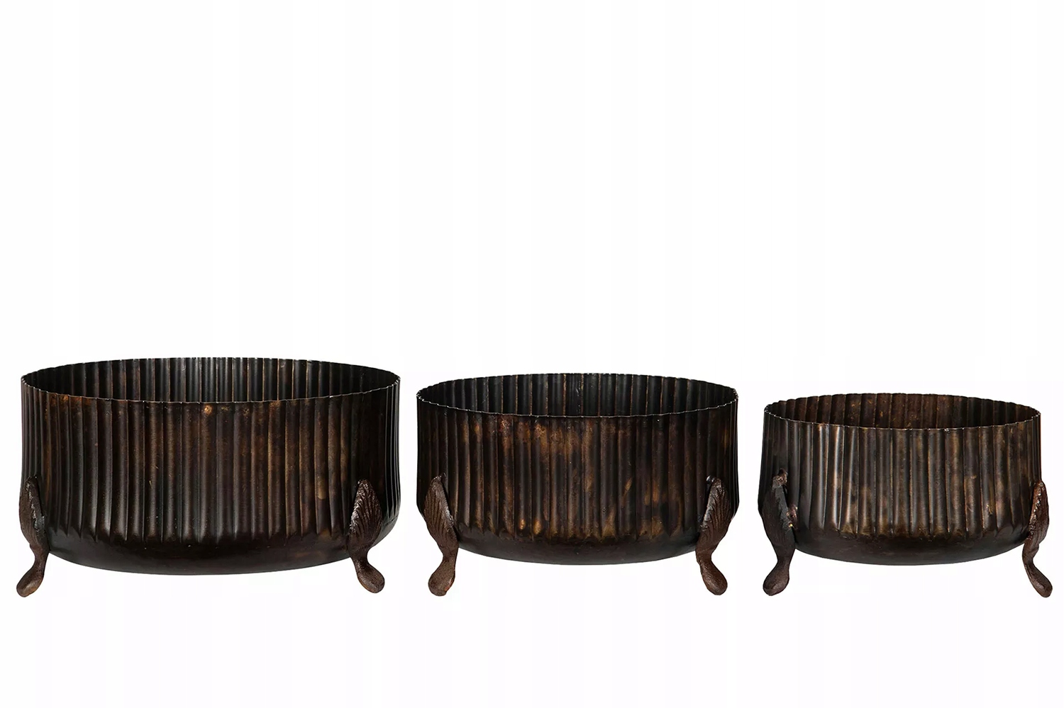 Obal Na Kvetináč Na Kvetináč Na bonsaje 3 ks hnedý, do obývačky, kovový, veľký