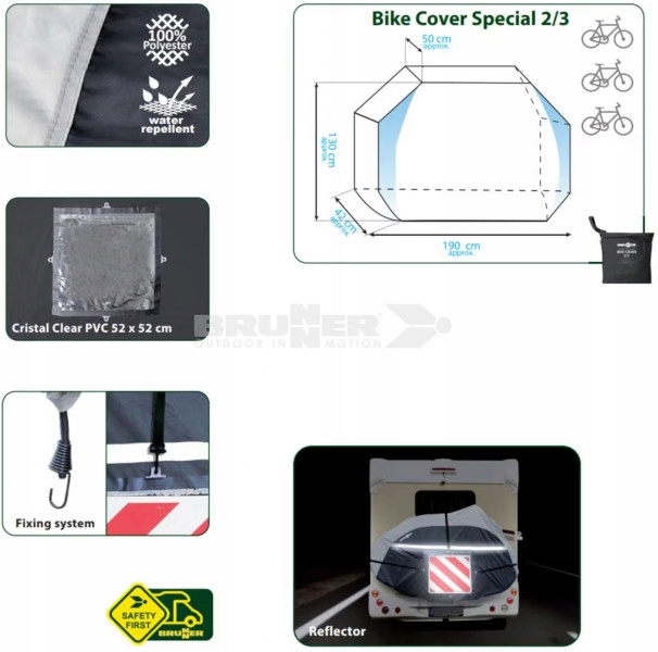 POKROWIEC NA ROWERY NA BAGAŻNIK BRUNNER 2-3 ROWERY Marka Brunner