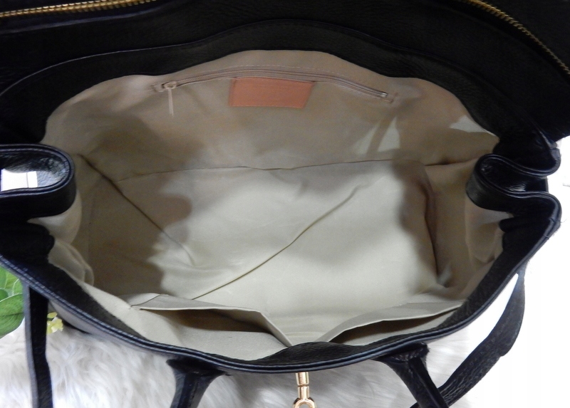 Torebka LAURA BIAGGI czarna skóra A4 Wielkość duża (mieszcząca A4)