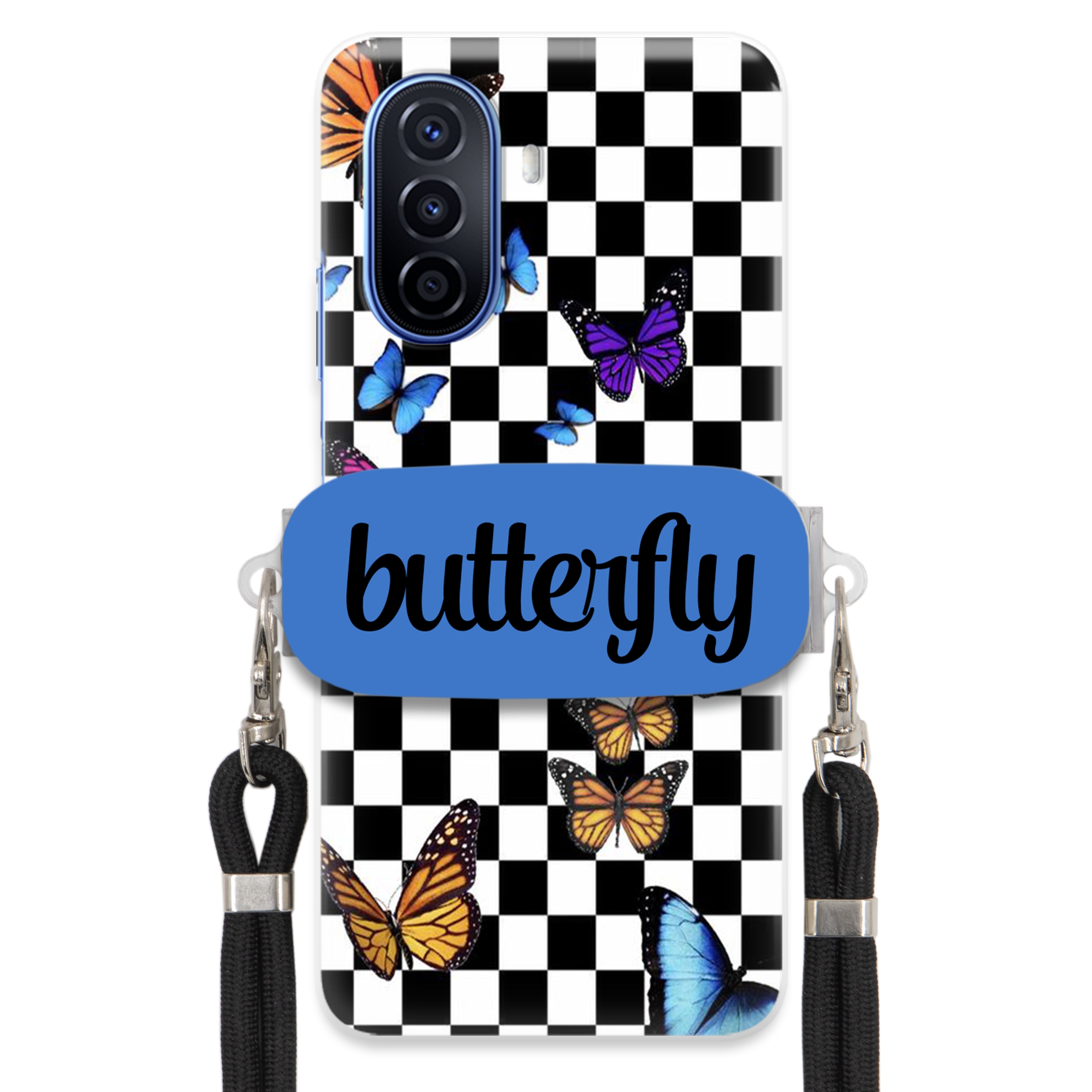 Puzdro Na Huawei Nova Y70 Case, Obdĺžnikový Držiak, Vodítko, Butterfly, Motýle