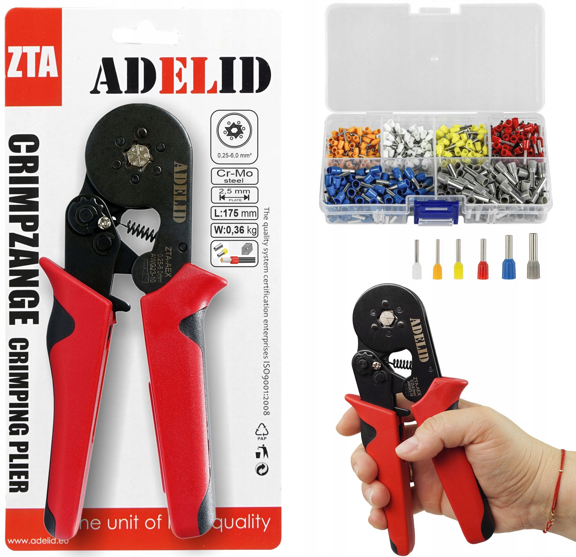 ZACISKARKA PRASKA TULEJEK KOŃCÓWEK KABLI 600 szt.