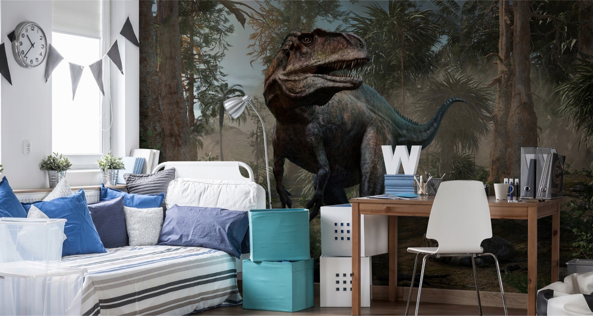 Fototapeta dla Dzieci DINOZAUR 3D Drzewa 368x254 Rodzaj flizelinowa