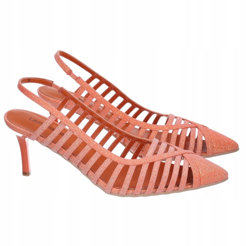 Sandały Laura Biagiotti 8140 Glitter/orange R.40