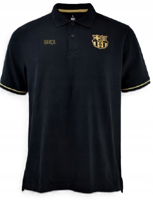 Koszulka Polo Fc Barcelona Barca S Czarna Licencja Hologram Gold 262