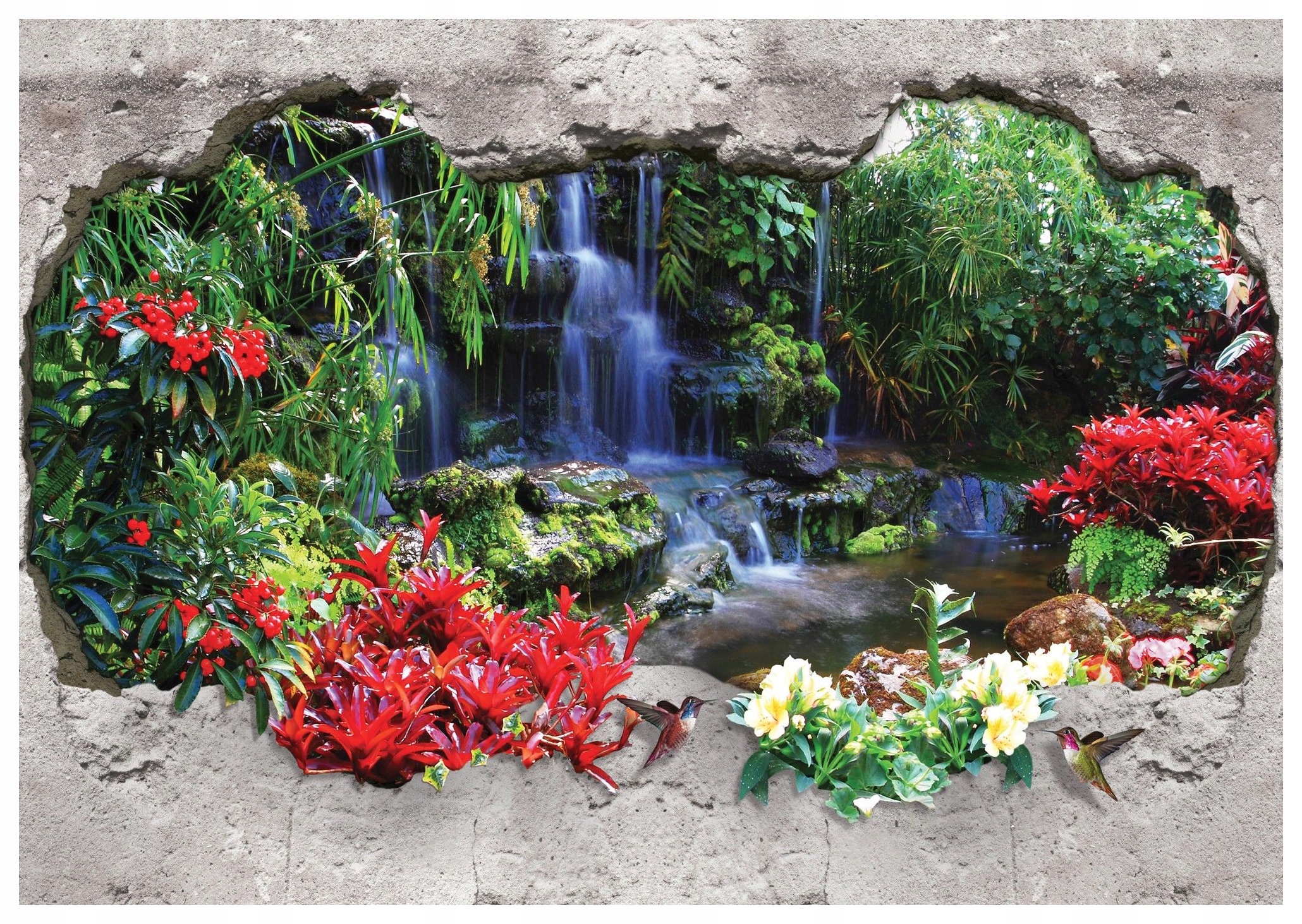 Vliesová fototapeta Tropický vodopád 3D iluze přírody 300x210 lepidlo