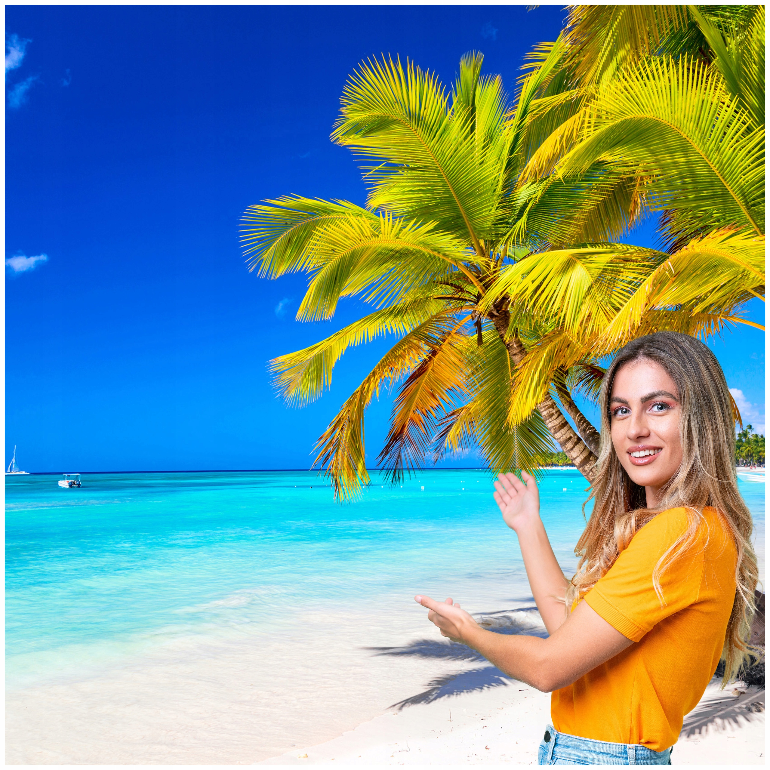 Fototapeta Obývací Pokoj Ložnice Pláž Moře Slunce Palmy 392x260 PMSP10W