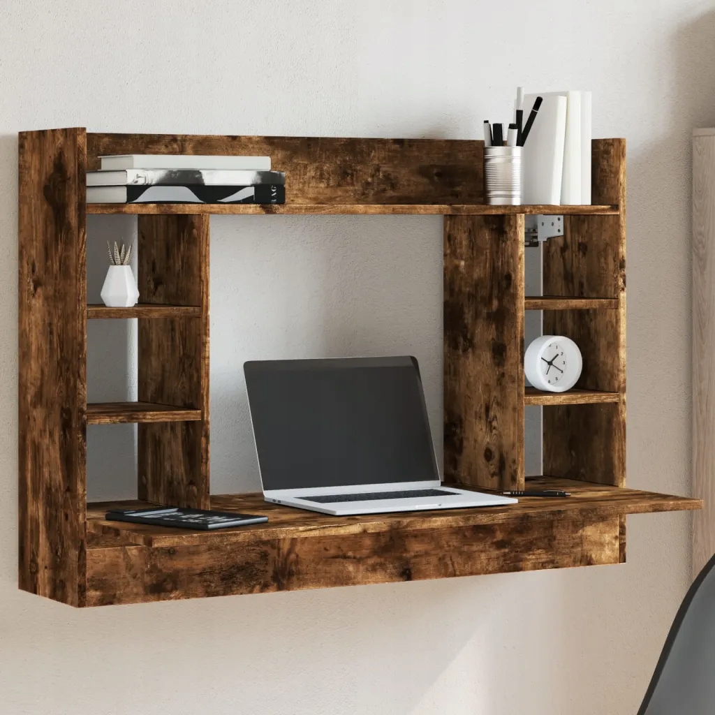 vidaXL Nástěnný psací stůl kouřový dub 105x48x75 cm kompozitní dřevo