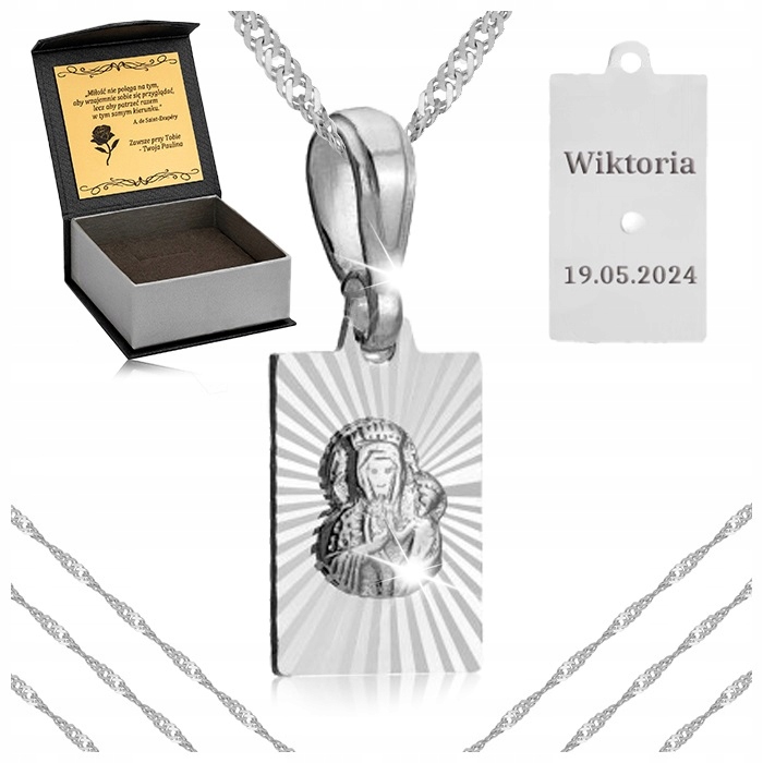 Stříbrný Řetízek Medaile 925 Dárek Pro Dívku K Přijímání Gravírování