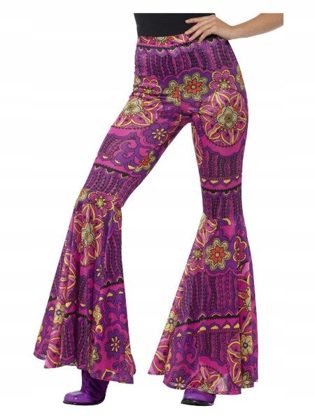 Disco Dámské Kalhoty 70. Léta Hippie Květy S/m