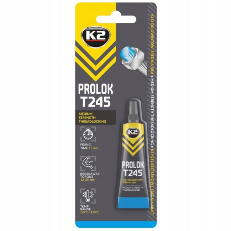 

Klej do gwintów i śrub K2 Prolok Średnia siła 6ml