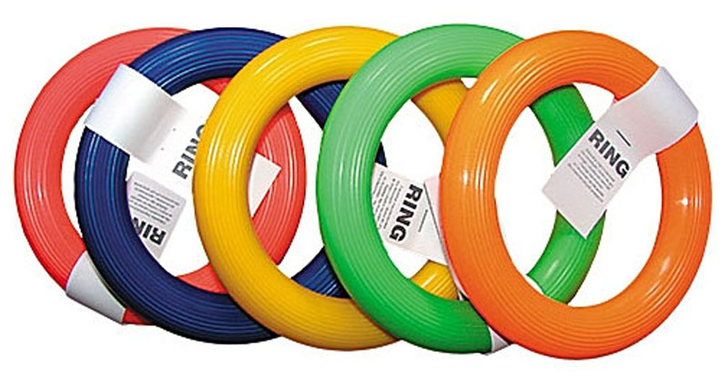 RINGO do rzucania 53 cm obwodu, gumowe PŁYWA Żółte Bohater brak