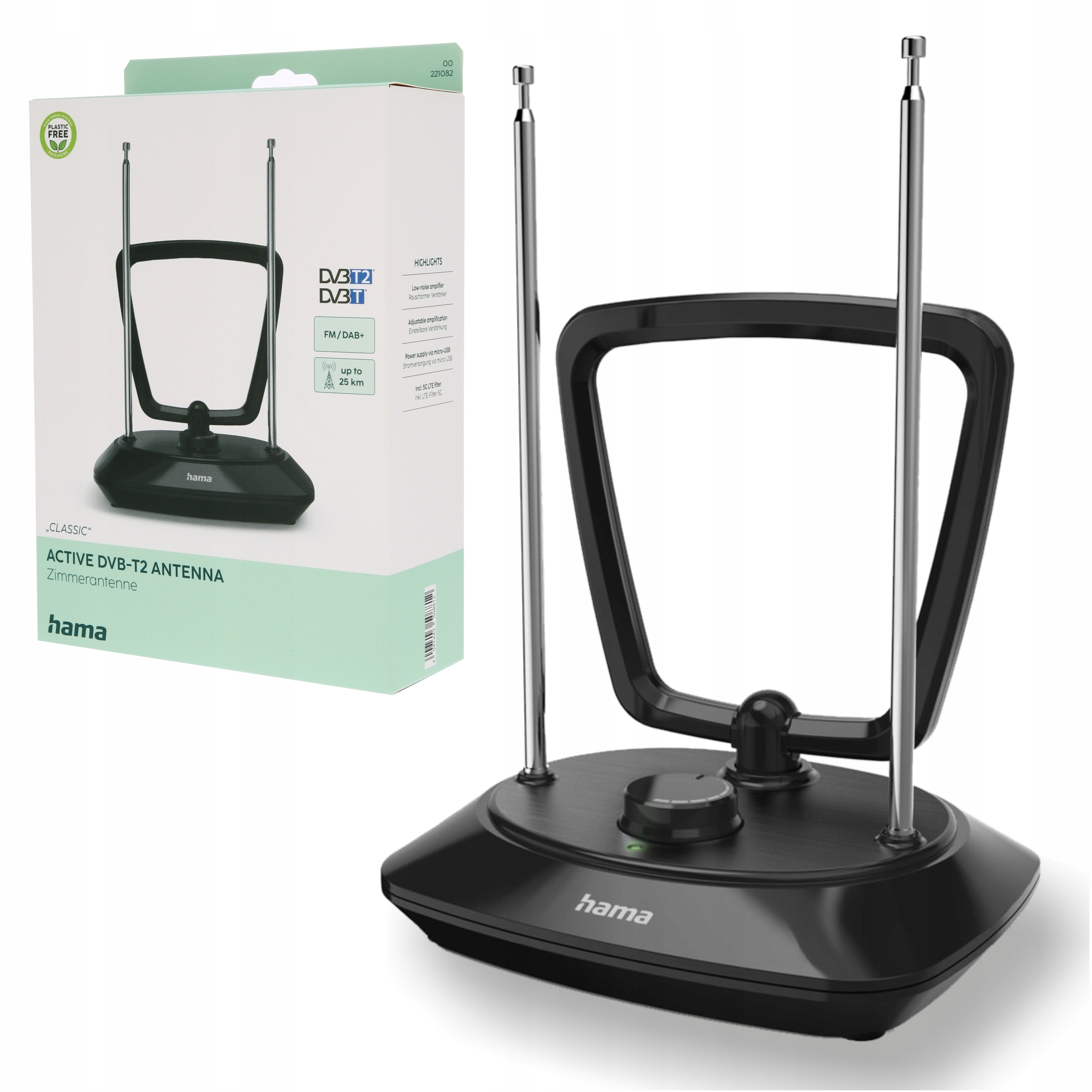 Hama 221082 Pokojowa DVB-T2 35 RI-3 Classic Filtr 5G LTE