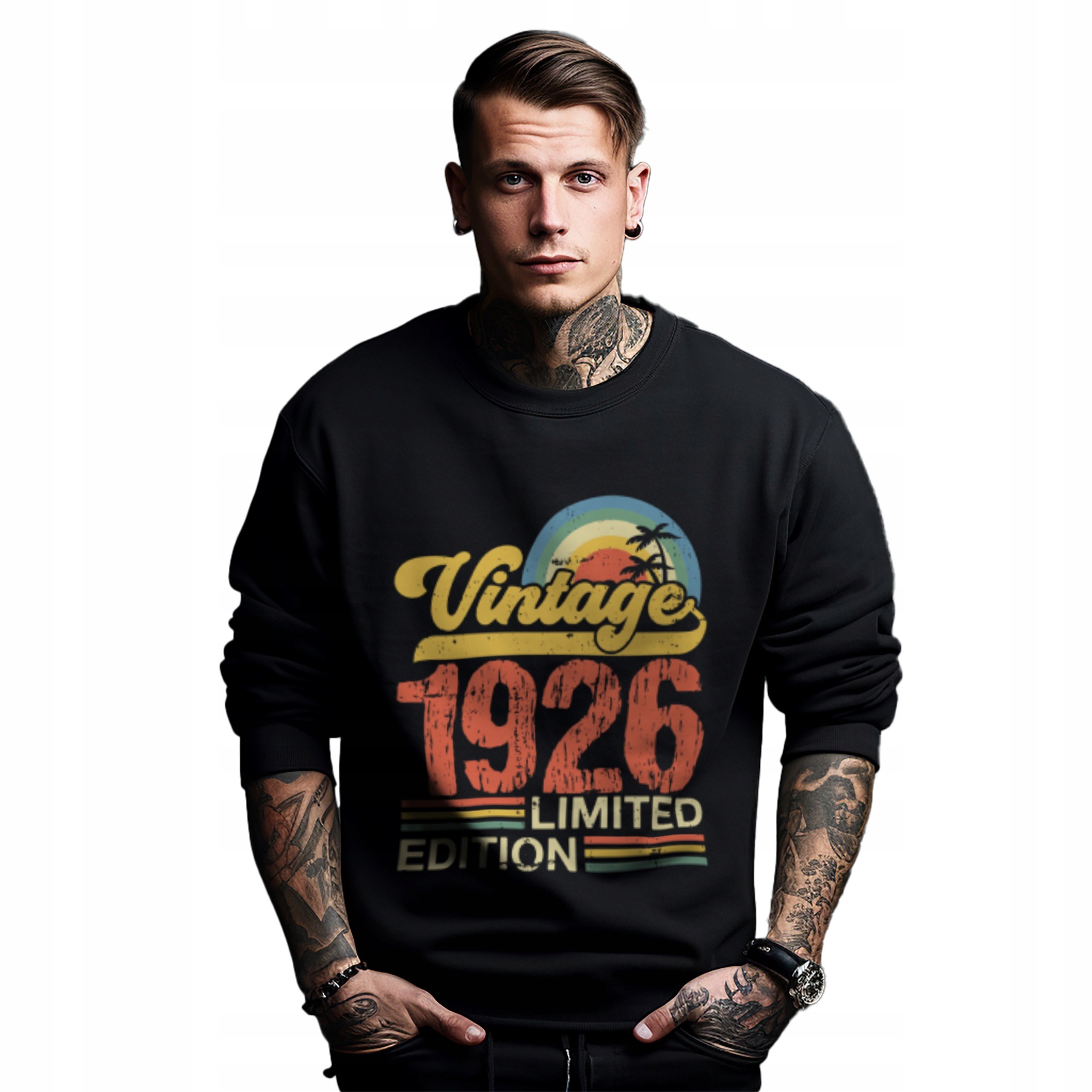 Mikina černá pánská s potiskem dárek k narozeninám, ročník Vintage 1926 Limited