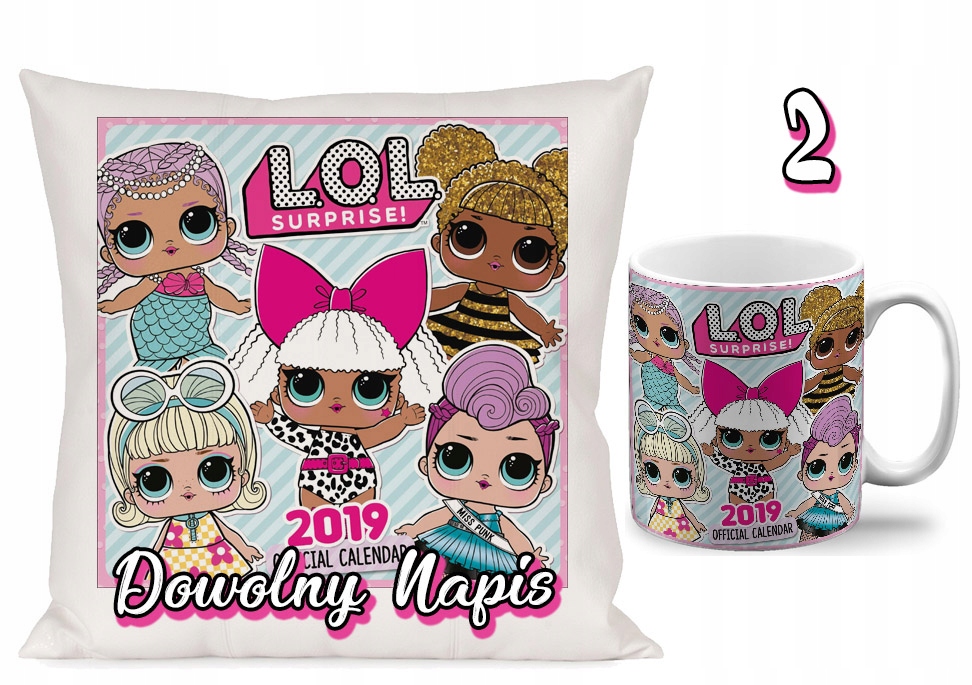 ZESTAW PODUSZKA + KUBEK LOL SURPRISE + IMIĘ N6 Pojemność 330 ml
