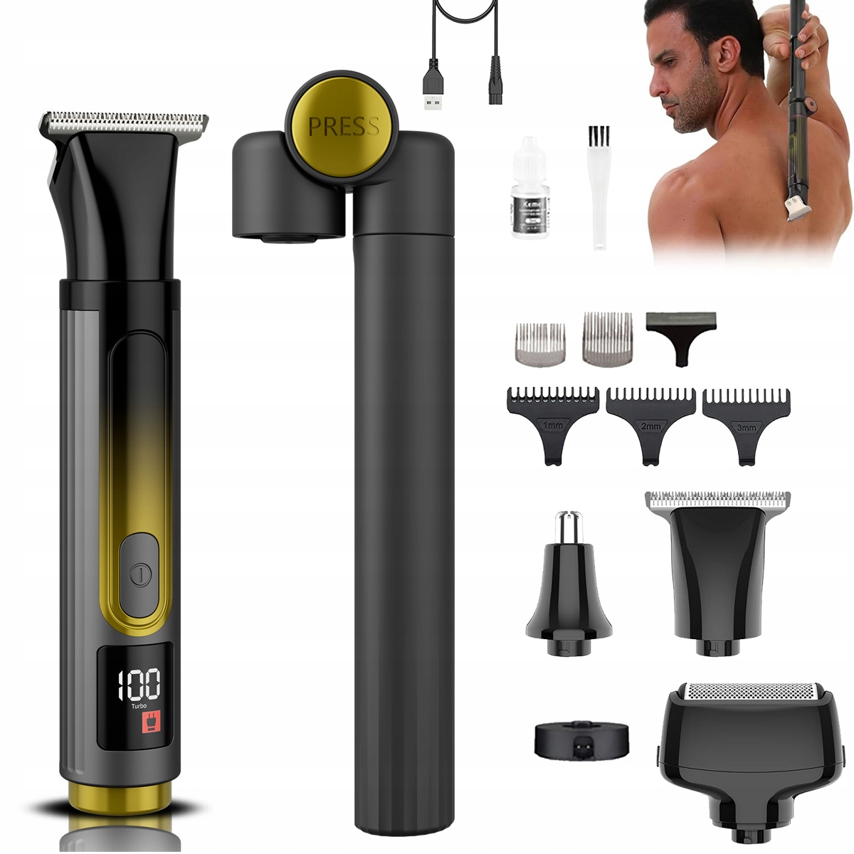 Golarka Elektryczna Maszynka Do Golenia Pleców i Ciała Trymer Ładowana