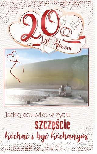 Kartka na 20 rocznicę ślubu jubileusz romantic RS7
