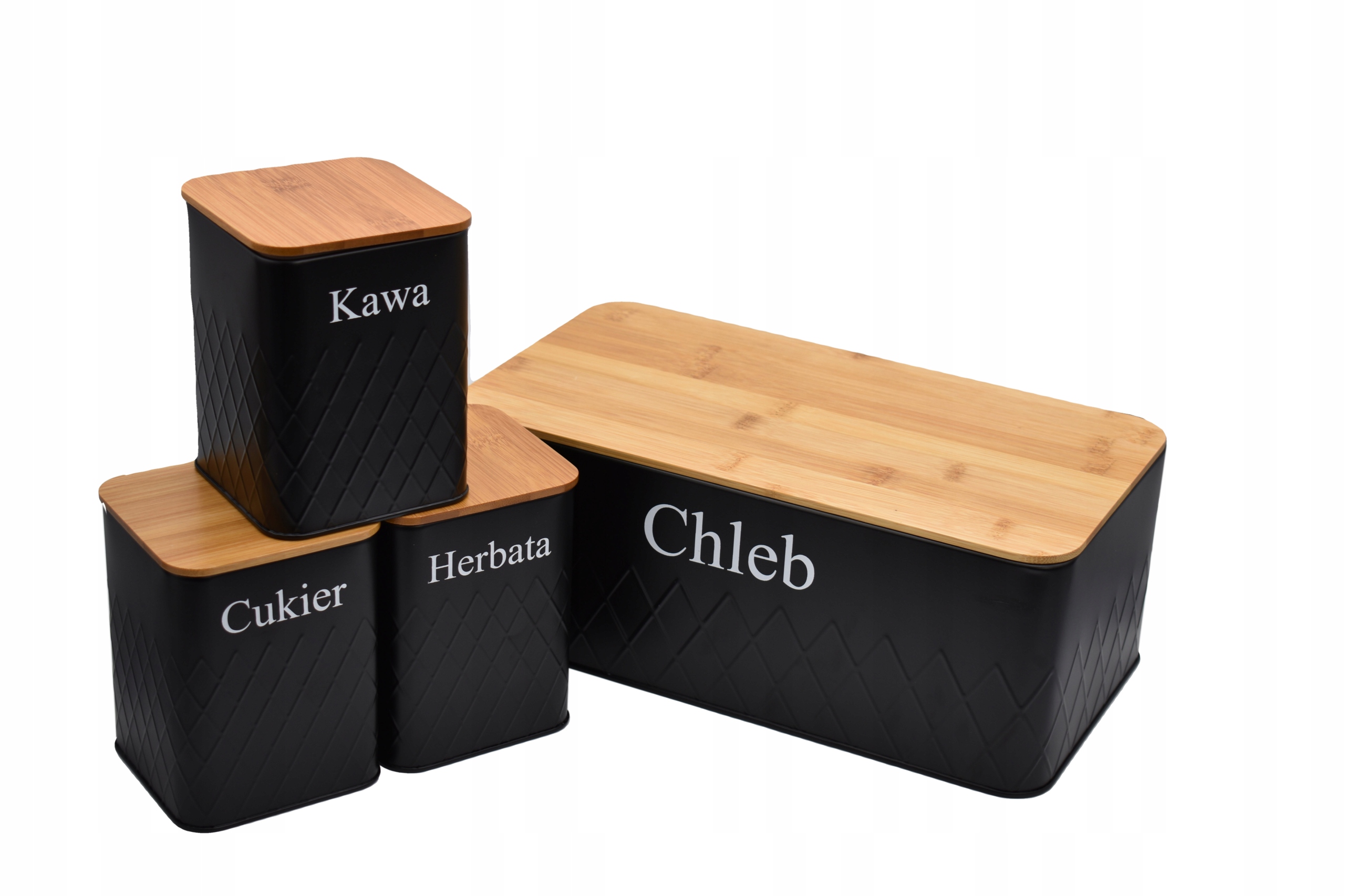 CHLEBAK ZESTAW POJEMNIK KAWA HERBATA CUKIER BAMBUS Kod producenta 2721