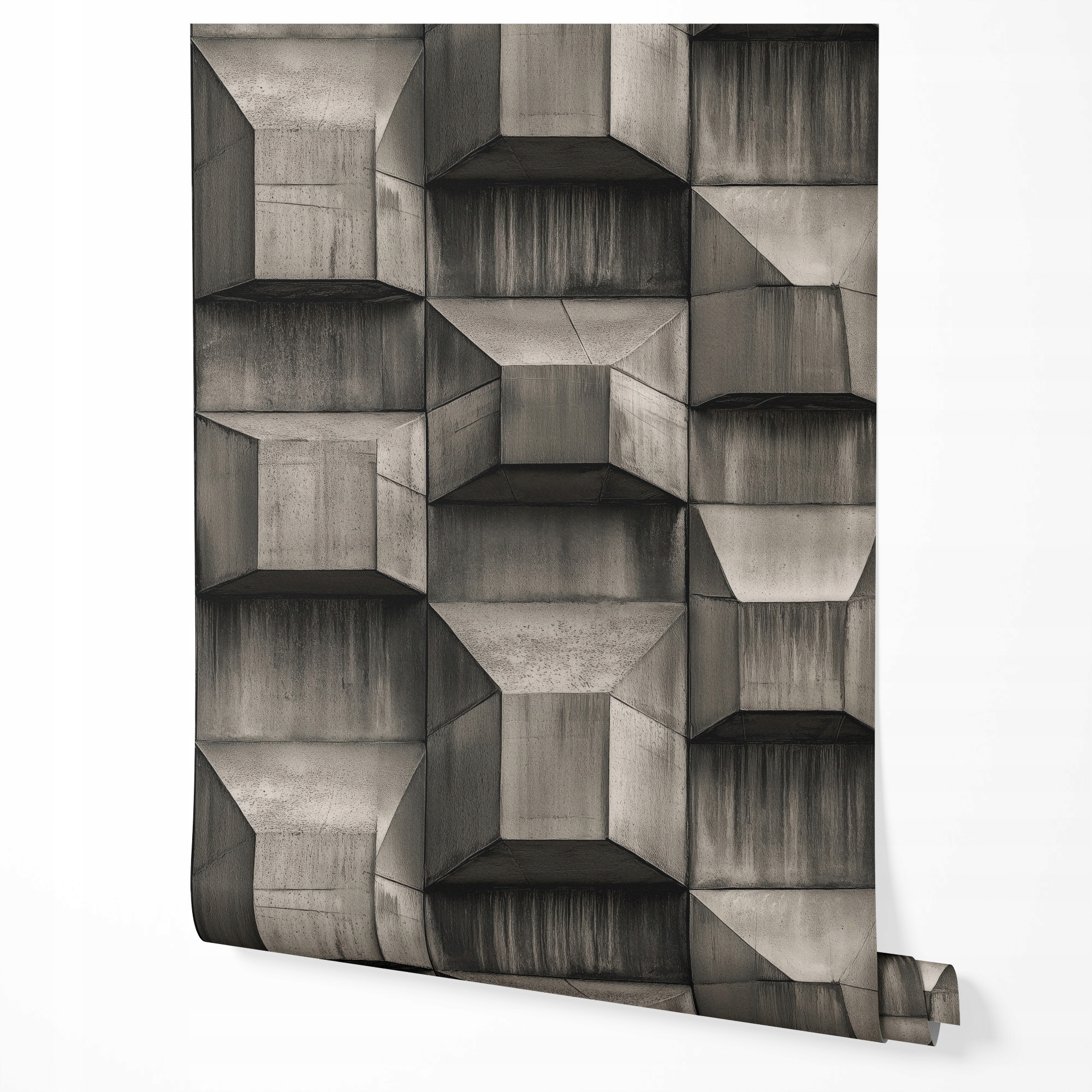 Tapeta Samolepicí Geometrie Imitace Betonu 3D efekt do kuchyně Jídelna