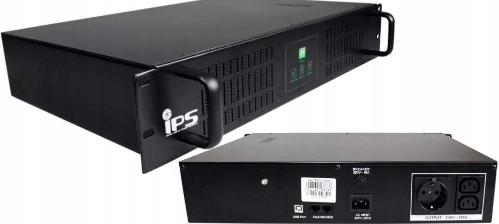 CCTVUPS-2U-1200 Zasilacz Awaryjny Ups Szafa Rack 19” 2U 1200VA 720W Iec Ips