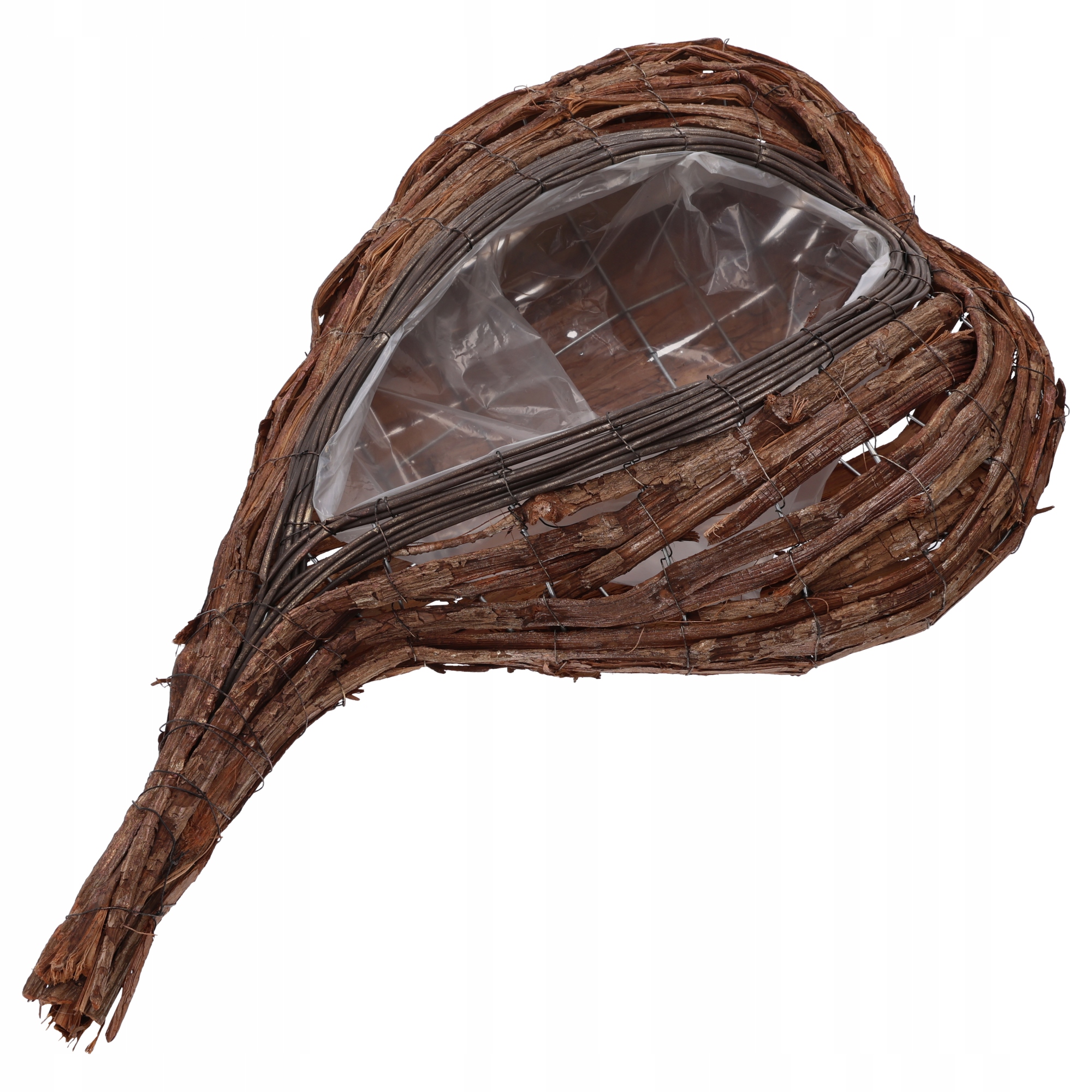 Obal Na Květináč z kůry ve tvaru srdce, náhrobní dekorace pro kompozici, 70 cm