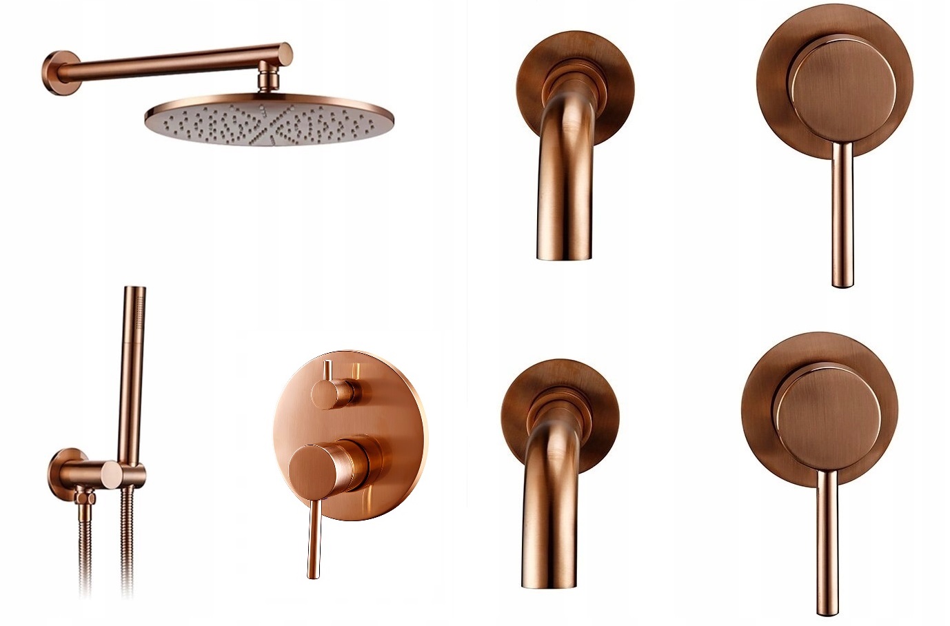 Kúpeľňová sprchová batéria Rose Gold Komplet