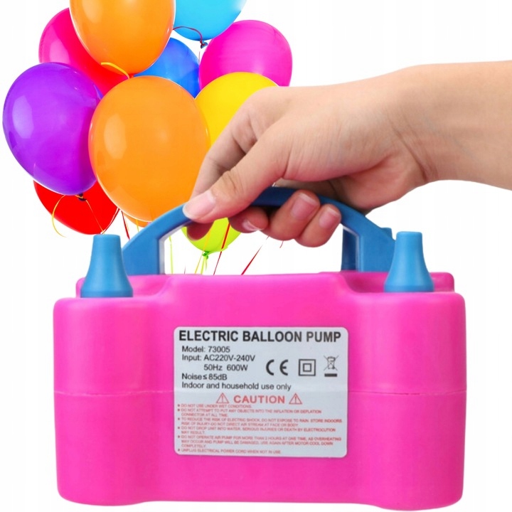Elektrická pumpa na balónky 2 trysky pro rychlé pumpování foukání 230 V