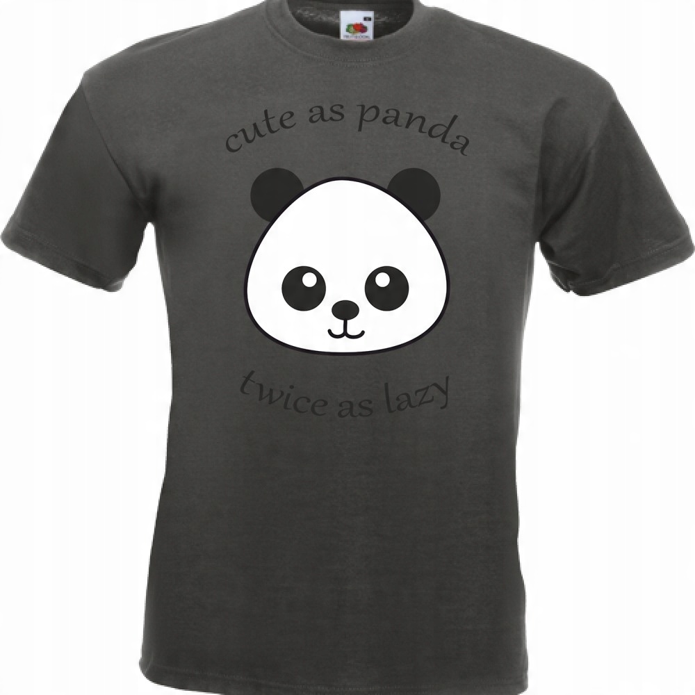 

Koszulka zabawna panda prezent M grafitowa