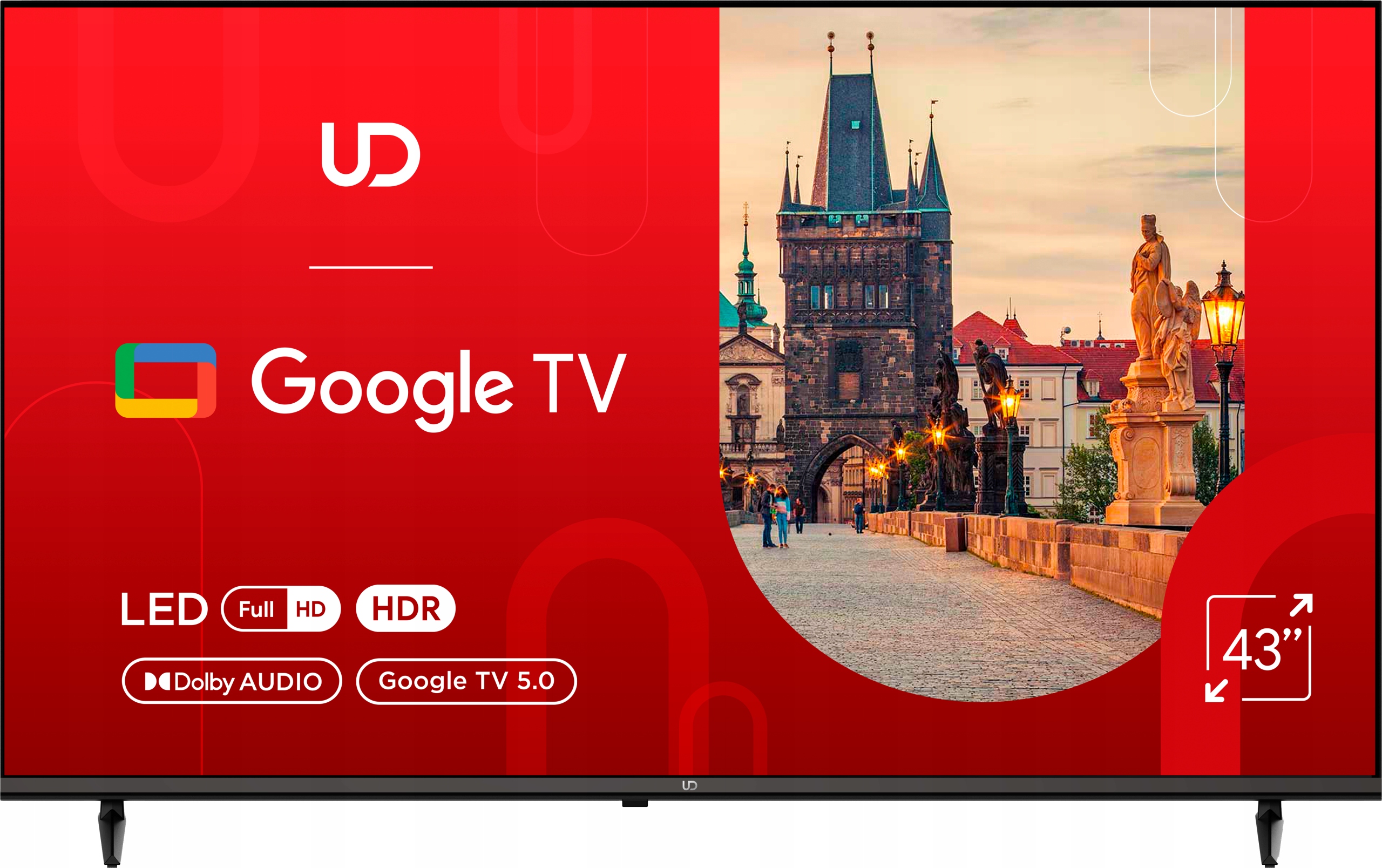 Ud 43GFC5210S Led Full Hd 43 Cale Smart Google Tv WiFi Dvbt T2 Hevc Dolby