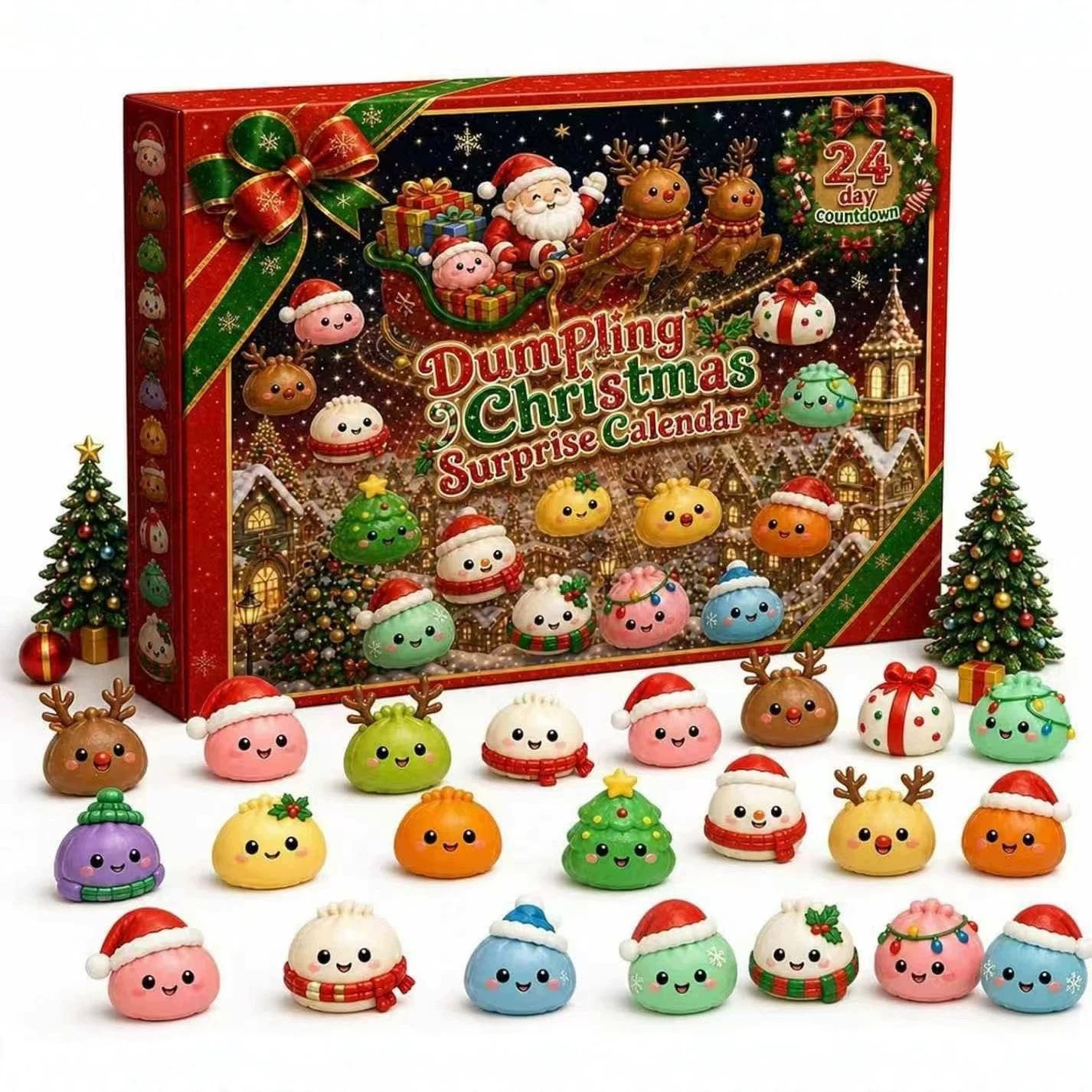 Адвент-календарь Squishy Dumpling, 24 разноцветные мялки-антистресс