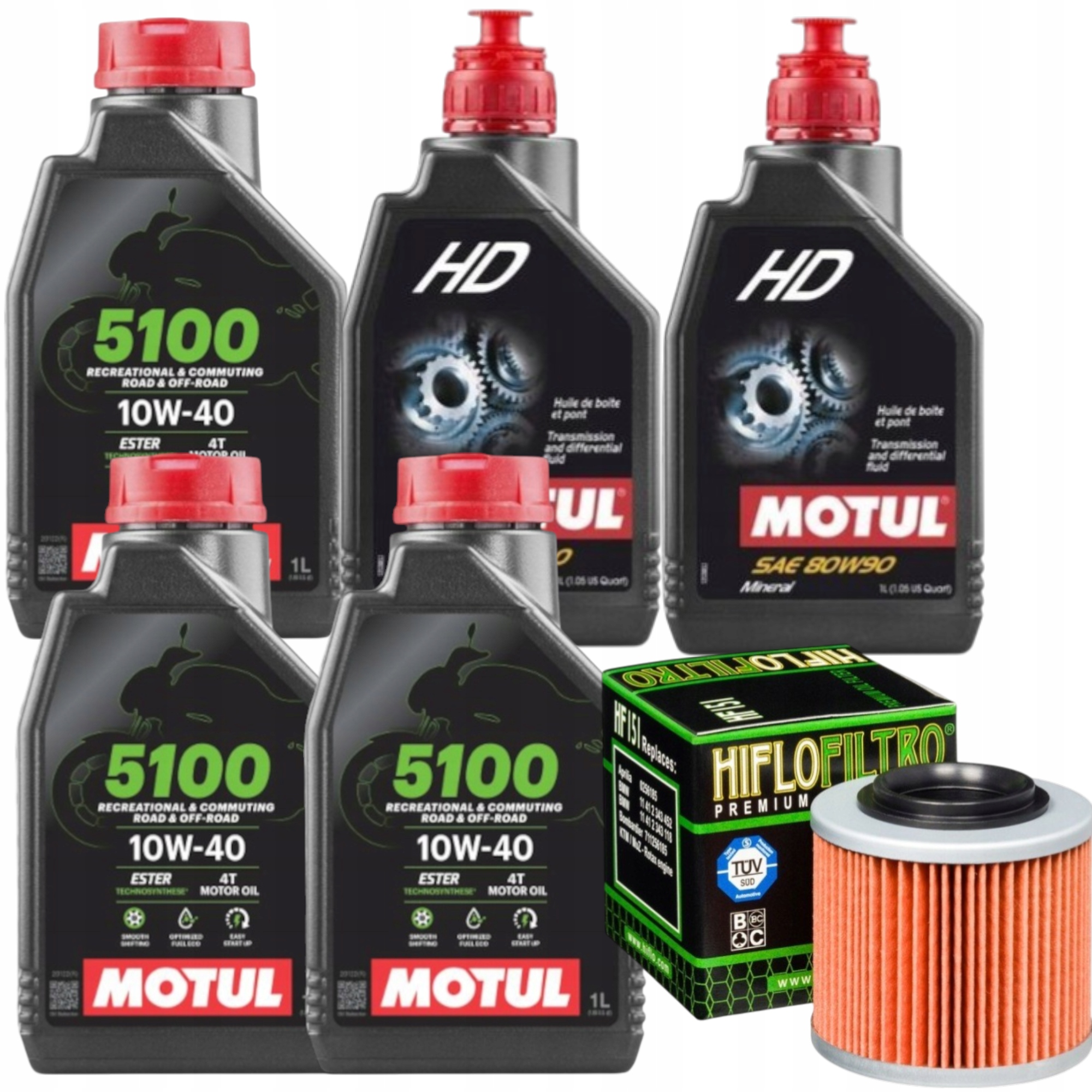 Přehledová servisní sada pro Quad Stels 800 Motul 5100 10W40 80w90