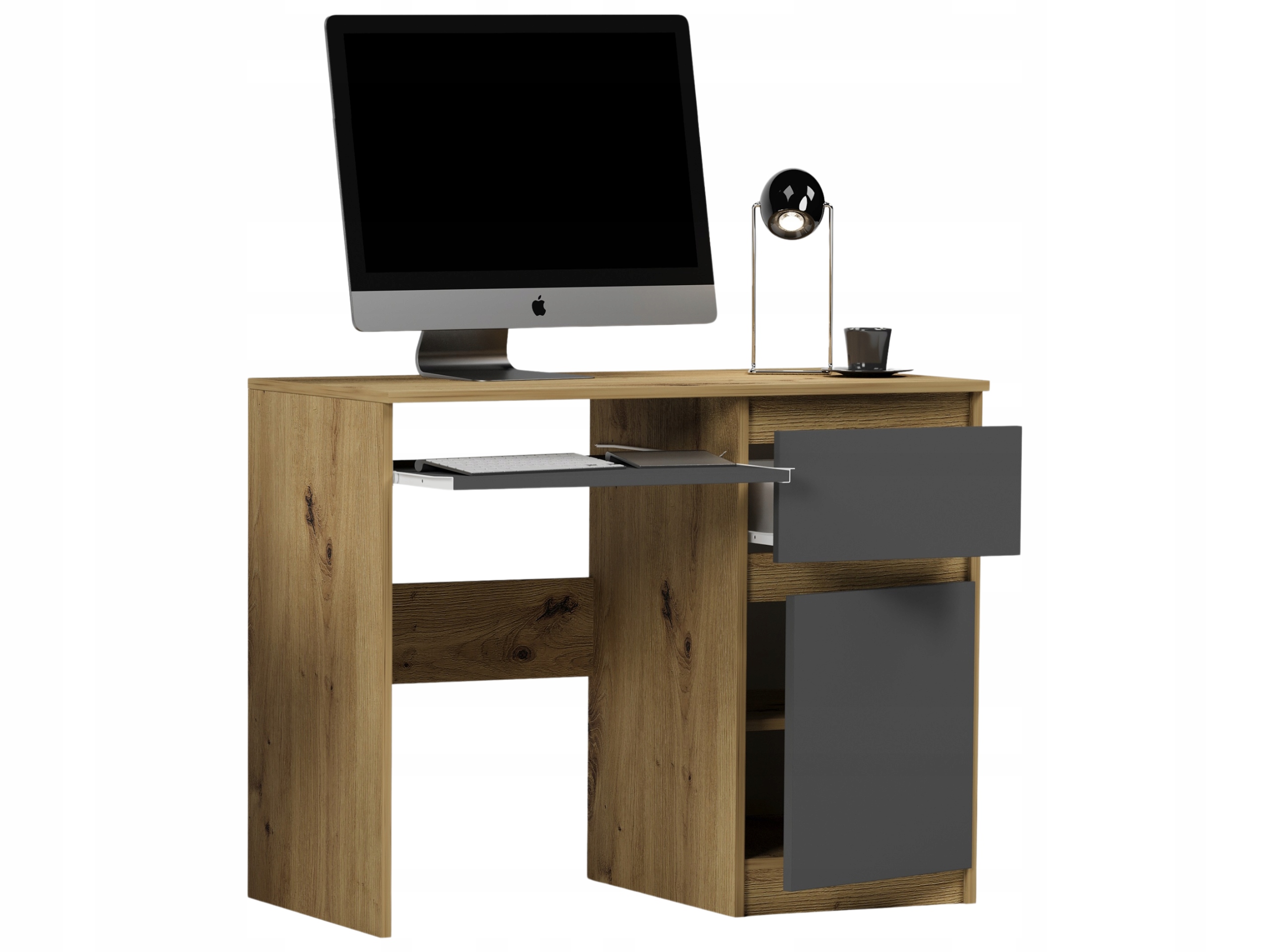 Meble Biurko komputerowe stolik 90cm N-33 ARTISAN MIX ANTRACYT